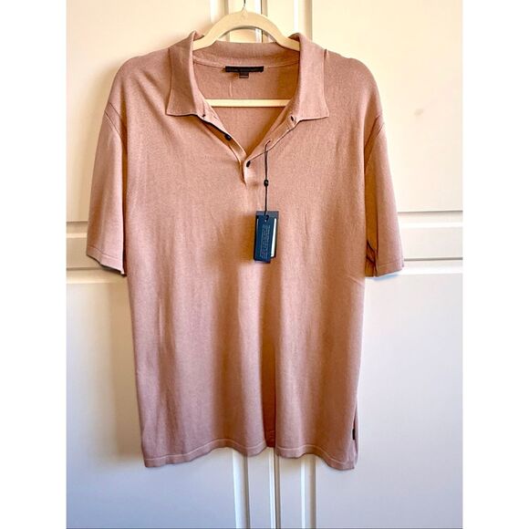 NWT John Varvatos Canon polo in worn mauve color Size L - Picture 3 of 9
